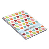 Farbenfrohe Äpfel und Punkt Nahtloses Muster Notizblock (Rechte Seite)