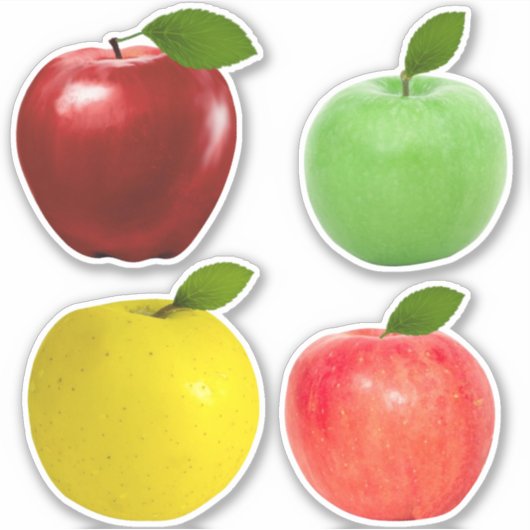 Farbenfrohe Apfelfrüchte Aufkleber (Vorderseite)