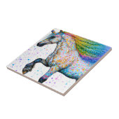 Farbenfrohe Appaloosa Einhorn Keramik Tile Fliese (Seite)