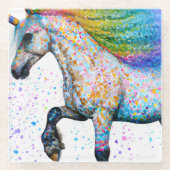 Farbenfrohe Appaloosa Unicorn Glasuntersetzer (Vorderseite)