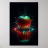 Farbenfrohe Apple-Splash in geometrischen Energiee Poster (Vorne)