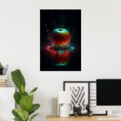 Farbenfrohe Apple-Splash in geometrischen Energiee Poster (Heimbüro)