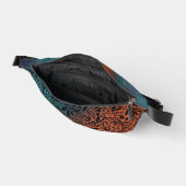 Farbenfrohe Aquamarin blaue Orange Moderne Blumenm Bauchtasche (Offen)