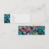 Farbenfrohe Aquamarin türkisfarbene Rosa Garnelen Mini Visitenkarte (Vorne/Hinten)