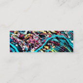Farbenfrohe Aquamarin türkisfarbene Rosa Garnelen Mini Visitenkarte (Rückseite)