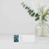 Farbenfrohe Aquamarin türkisfarbene Rosa Garnelen Mini Visitenkarte (Stehend Vorderseite)