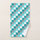 Farbenfrohe Aquamarine und Aqua Checkered Matching Badhandtuch Set (Handtuch)