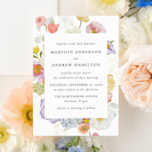 Farbenfrohe Aquarell-Wildblumen-Hochzeitseinladung
