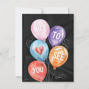Farbenfrohe Aquarellballons mit ermutigendem Text Postkarte