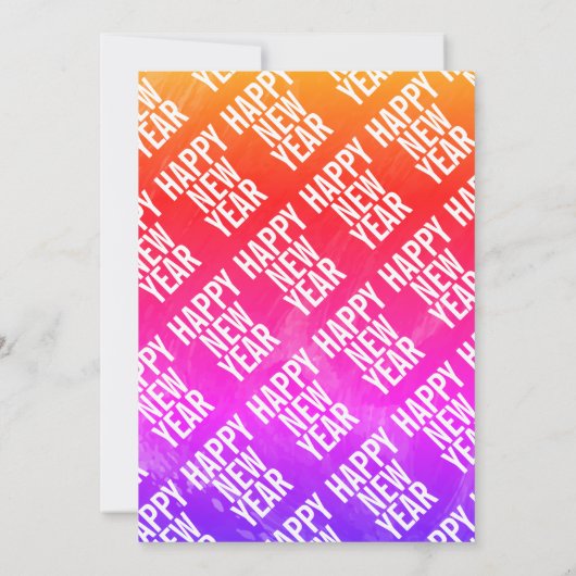 Farbenfrohe Aquarellbilder - Silvesterabend-Party Einladung (Rückseite)