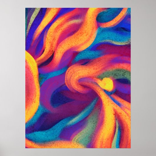 Farbenfrohe Aquarellbilder - Überschneidende Wave Poster (Vorne)