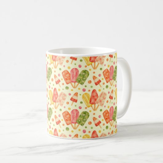 Farbenfrohe Aquarellbläschen Kaffeetasse (VorderseiteRechts)
