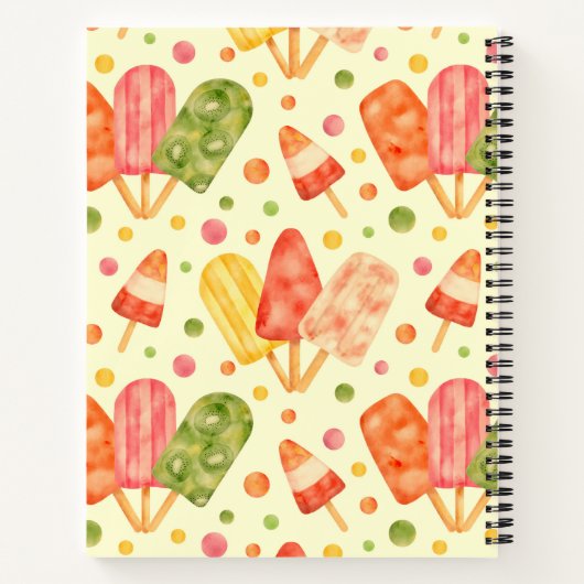 Farbenfrohe Aquarellbläschen Notizblock (Rückseite)