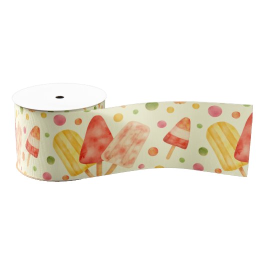 Farbenfrohe Aquarellbläschen Ripsband (Spule)