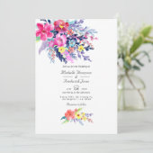 Farbenfrohe Aquarellblume QR-UAWG Hochzeit Einladung (Stehend Vorderseite)