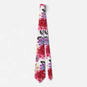 Farbenfrohe Aquarellblumenmuster Krawatte (Vorderseite)
