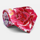 Farbenfrohe Aquarellblumenmuster Krawatte (Gerollt)