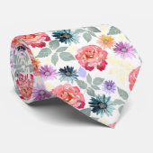 Farbenfrohe Aquarellblumenmuster Krawatte (Gerollt)
