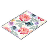 Farbenfrohe Aquarellblumenmuster Notizblock (Linke Seite)