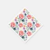 Farbenfrohe Aquarellblumenmuster Serviette (Ecke)