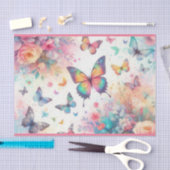 Farbenfrohe Aquarellblüten Seidenpapier (Handwerk)