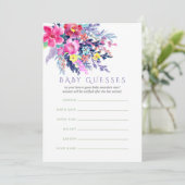 Farbenfrohe Aquarellblütendusche Baby Ratgeber Einladung (Stehend Vorderseite)