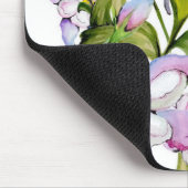 Farbenfrohe Aquarellbukett mit Kolumbin und grünem Mousepad (Ecke)