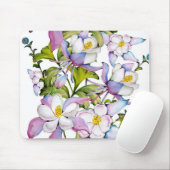 Farbenfrohe Aquarellbukett mit Kolumbin und grünem Mousepad (Mit Mouse)