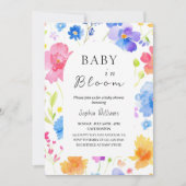 Farbenfrohe Aquarelldusche - Baby im Blut Einladung (Vorderseite)