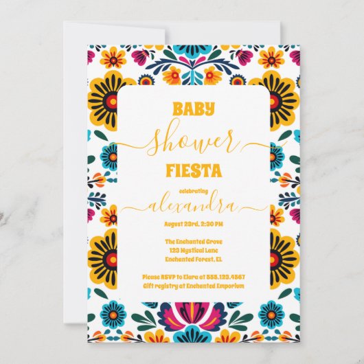 Farbenfrohe Aquarelldusche Einladung (Vorderseite)