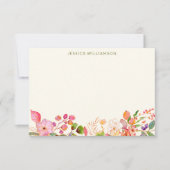 Farbenfrohe Aquarelldusche mit Blütenmassage Dankeskarte (Vorderseite)