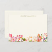 Farbenfrohe Aquarelldusche mit Blütenmassage Dankeskarte (Vorne/Hinten)