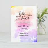 Farbenfrohe Aquarelldusche Unisex Kinderdusche Einladung (Stehend Vorderseite)