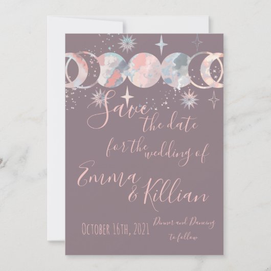 Farbenfrohe Aquarelle Save The Date (Vorderseite)