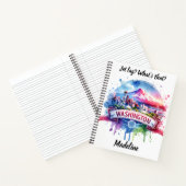 Farbenfrohe Aquarellfarbe der Skyline von Washingt Notizblock (Innenseite)