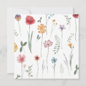 Farbenfrohe Aquarellfarbe Wildblume Save The Date (Rückseite)