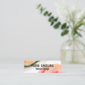 Farbenfrohe Aquarellfarben abstrakte Kunst Wirbel  Mini Visitenkarte (Stehend Vorderseite)