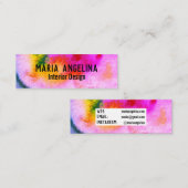 Farbenfrohe Aquarellfarben abstrakte Wirbel multic Mini Visitenkarte (Vorne/Hinten)