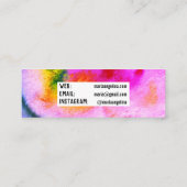 Farbenfrohe Aquarellfarben abstrakte Wirbel multic Mini Visitenkarte (Rückseite)