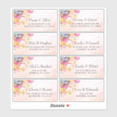 Farbenfrohe Aquarellfarben-Blume Hochzeitshauptadr Aufkleber (Blatt)