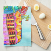 Farbenfrohe Aquarellfarben-Blume in einem Jar Kite Geschirrtuch (Viertel Falte)