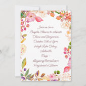 Farbenfrohe Aquarellfarben Blumenzitzer Dusche Einladung (Vorderseite)