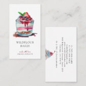 Farbenfrohe Aquarellfarben Dessert Baker BakBusine Visitenkarte (Vorne/Hinten)