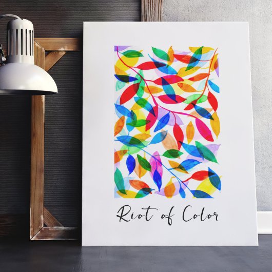 Farbenfrohe Aquarellfarben Fallende Blätter nach M Poster