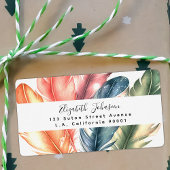 Farbenfrohe Aquarellfarben Federn schwarzer Skript