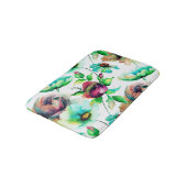 Farbenfrohe Aquarellfarben Muster Badematte (Schrägansicht)