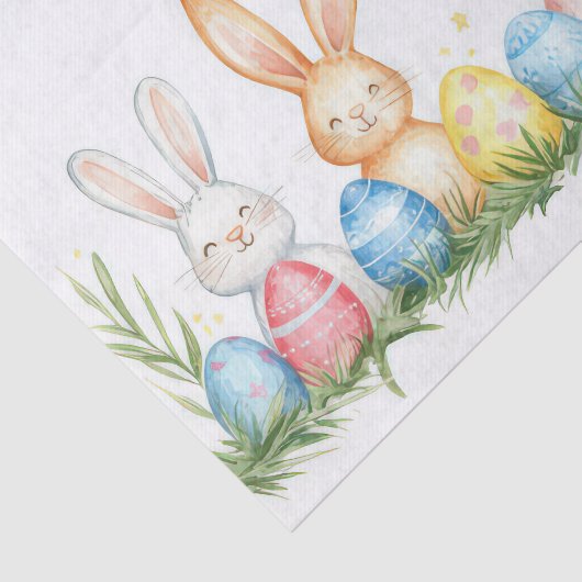 Farbenfrohe Aquarellfarben OsterBunnies Seidenpapier (Ausschnitt)