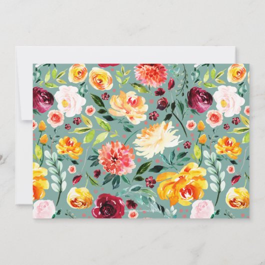 Farbenfrohe Aquarellfarben und Kalligraphie-Akzent Einladung (Rückseite)