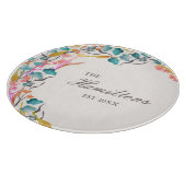 Farbenfrohe Aquarellfarben Wildblume etabliert Schneidebrett (Ecke)