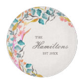 Farbenfrohe Aquarellfarben Wildblume etabliert Schneidebrett (Vorderseite)